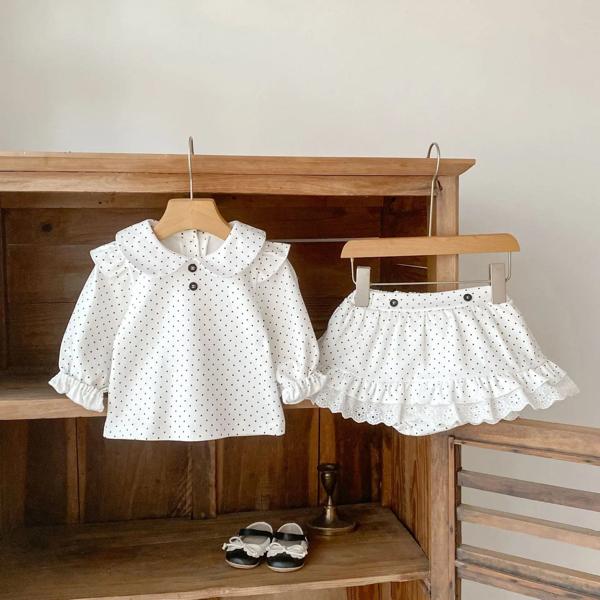 Polka Dot Top and Skirt Set
