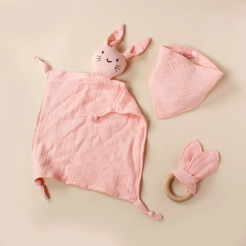 Muslin Wooden Ring Teething Set