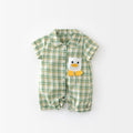 Duck Plaid Cartoon Boys Rompers