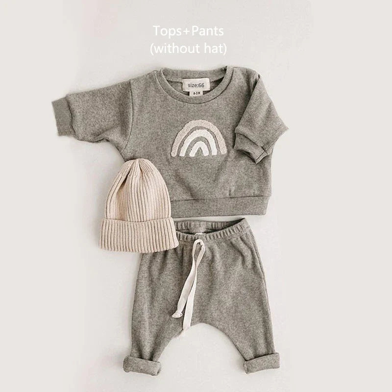 Fuzzy Rainbow Sun Jogger Set