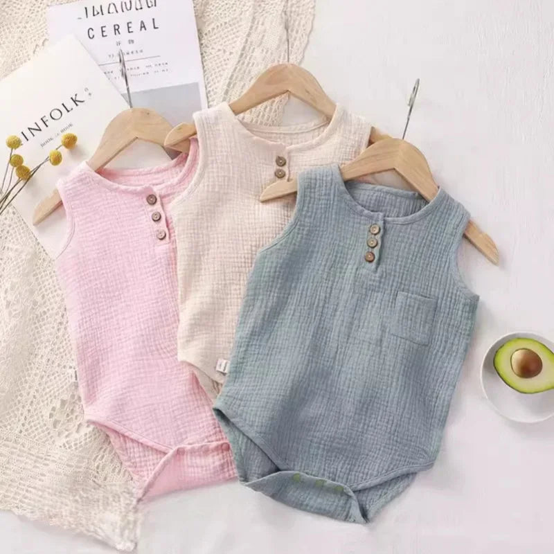 Sleeveless Muslin Bodysuit