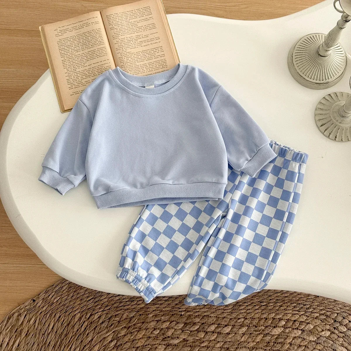 Checkered  Pants Jogger Set