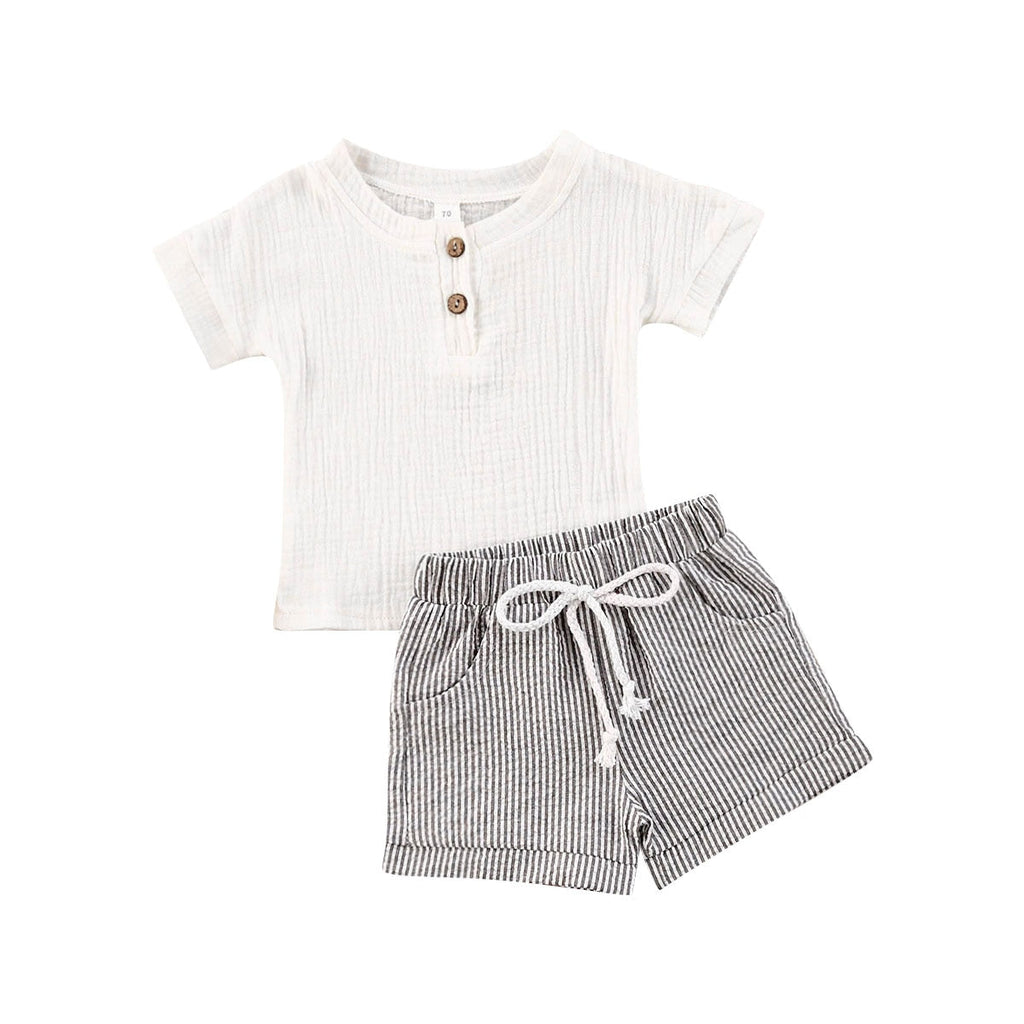 Boys Muslin shorts and Shirt Set