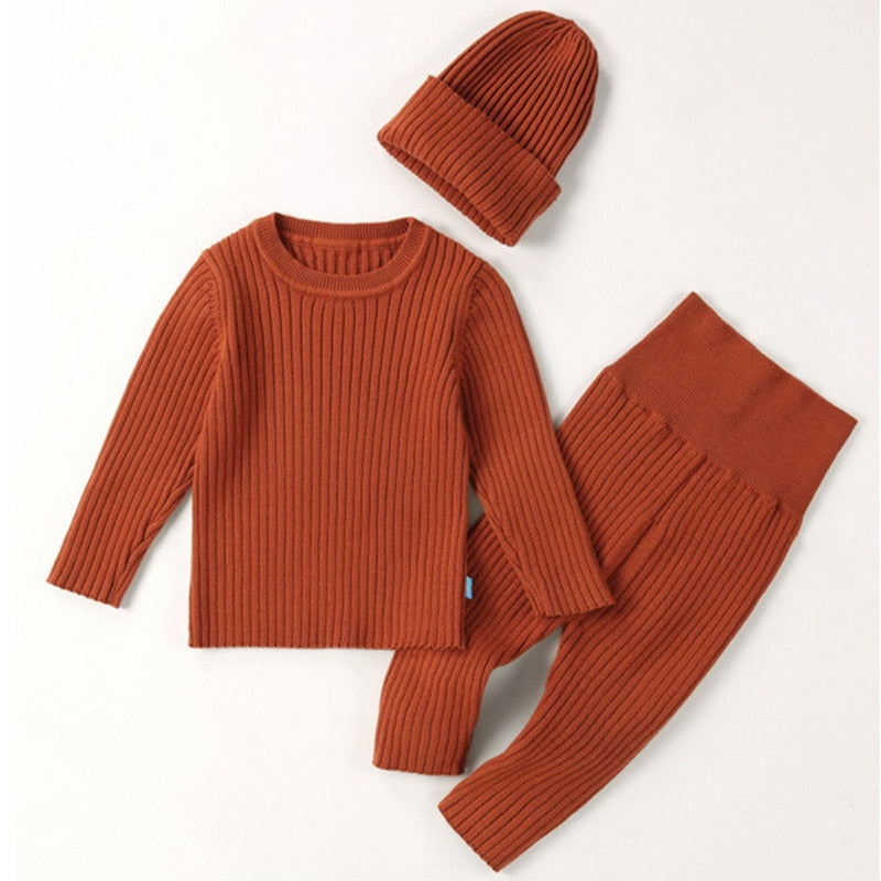 3 Pcs Baby Knitted Sweater Set