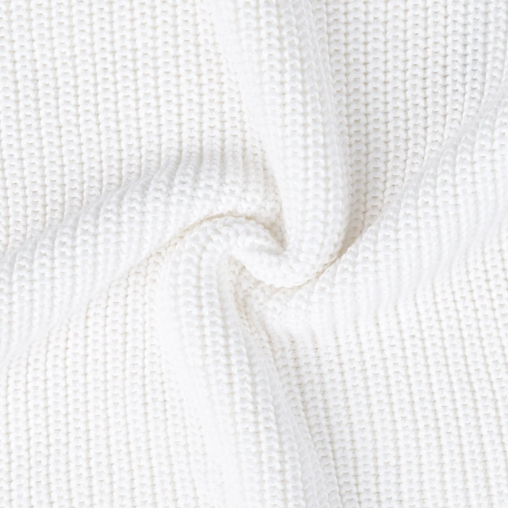 Baby Knit Romper Snap Closure in White
