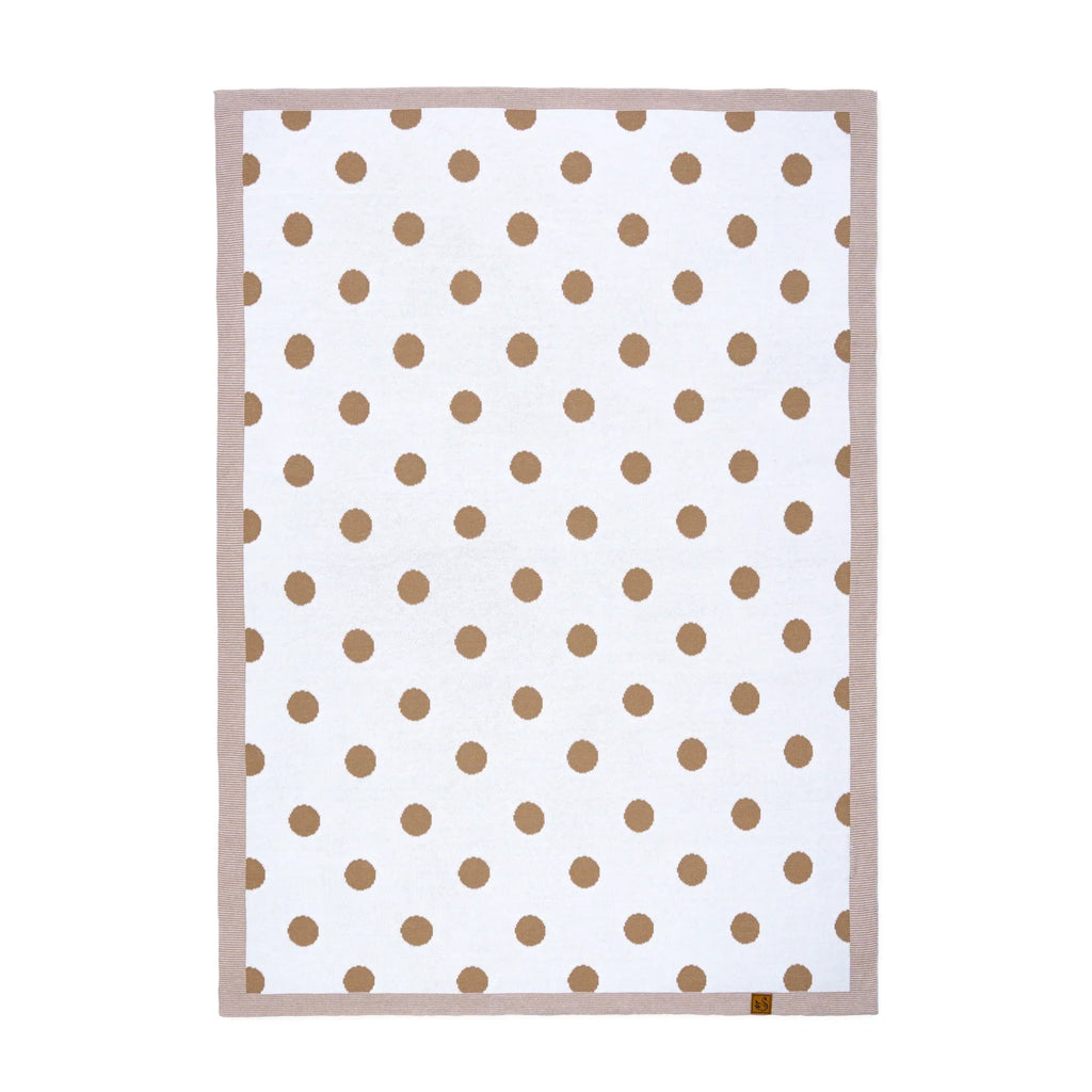 Baby Mocha Polkadot Jacquard Knit Blanket