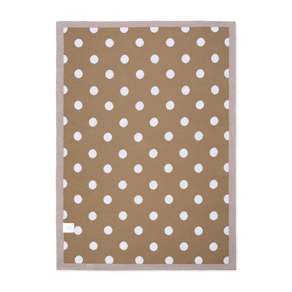 Baby Mocha Polkadot Jacquard Knit Blanket