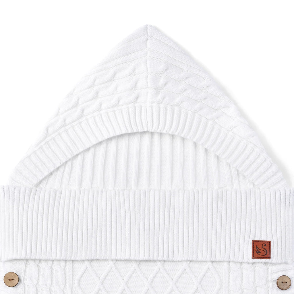 Cable Knit Baby Sleep Sack in White