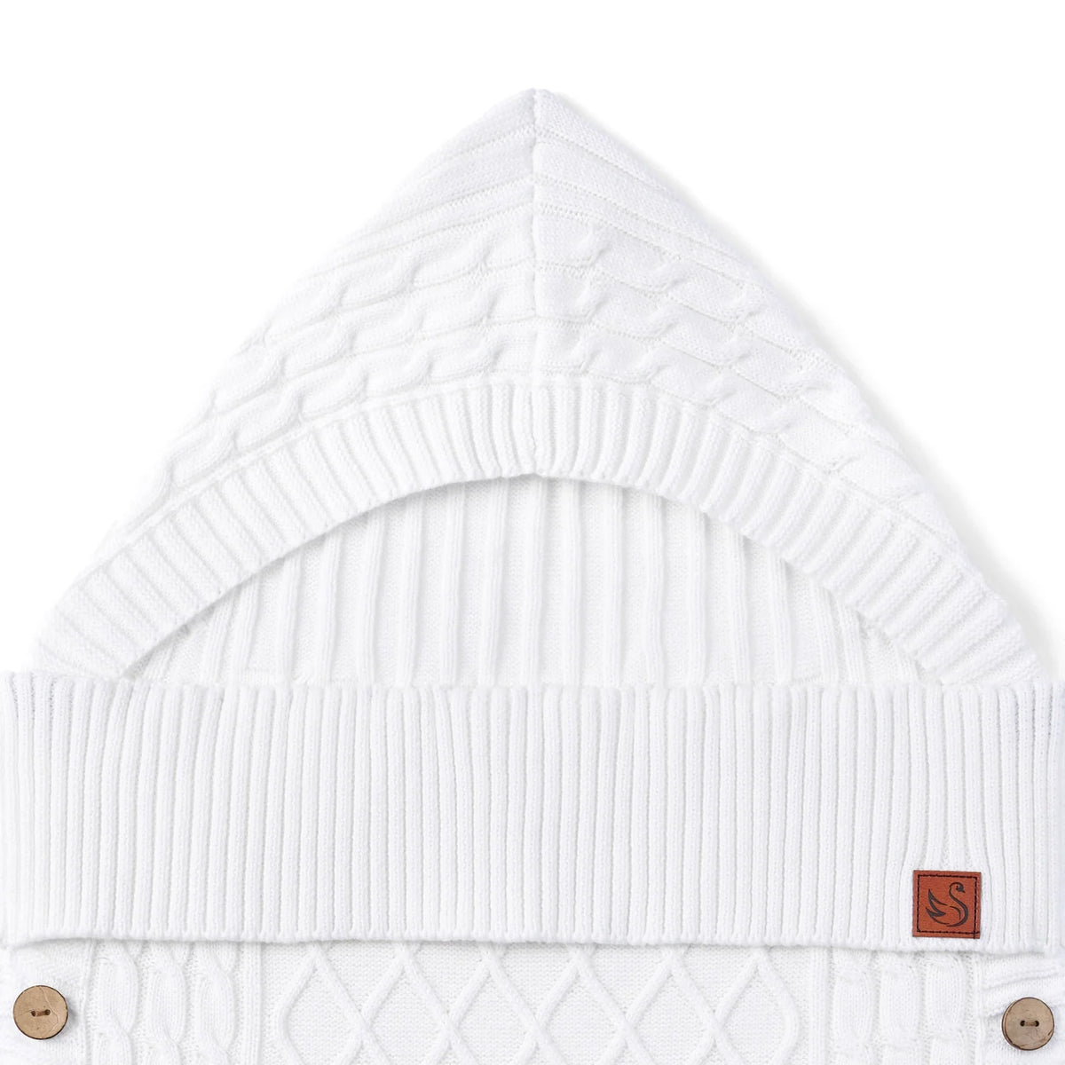 Cable Knit Baby Sleep Sack in White