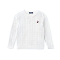 Classic Cable Knit Baby Sweater in White