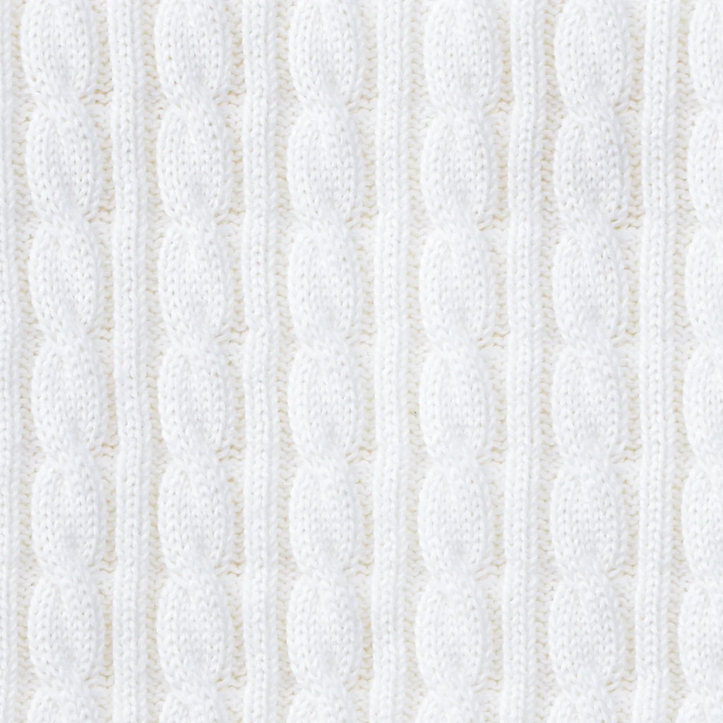 Classic Cable Knit Baby Sweater in White