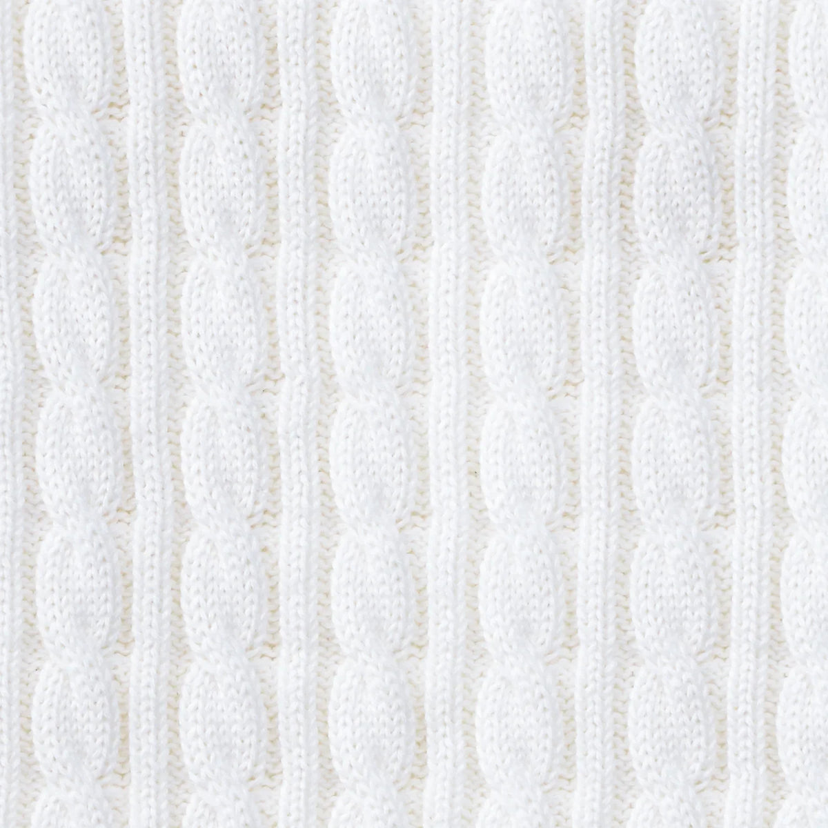 Classic Cable Knit Baby Sweater in White