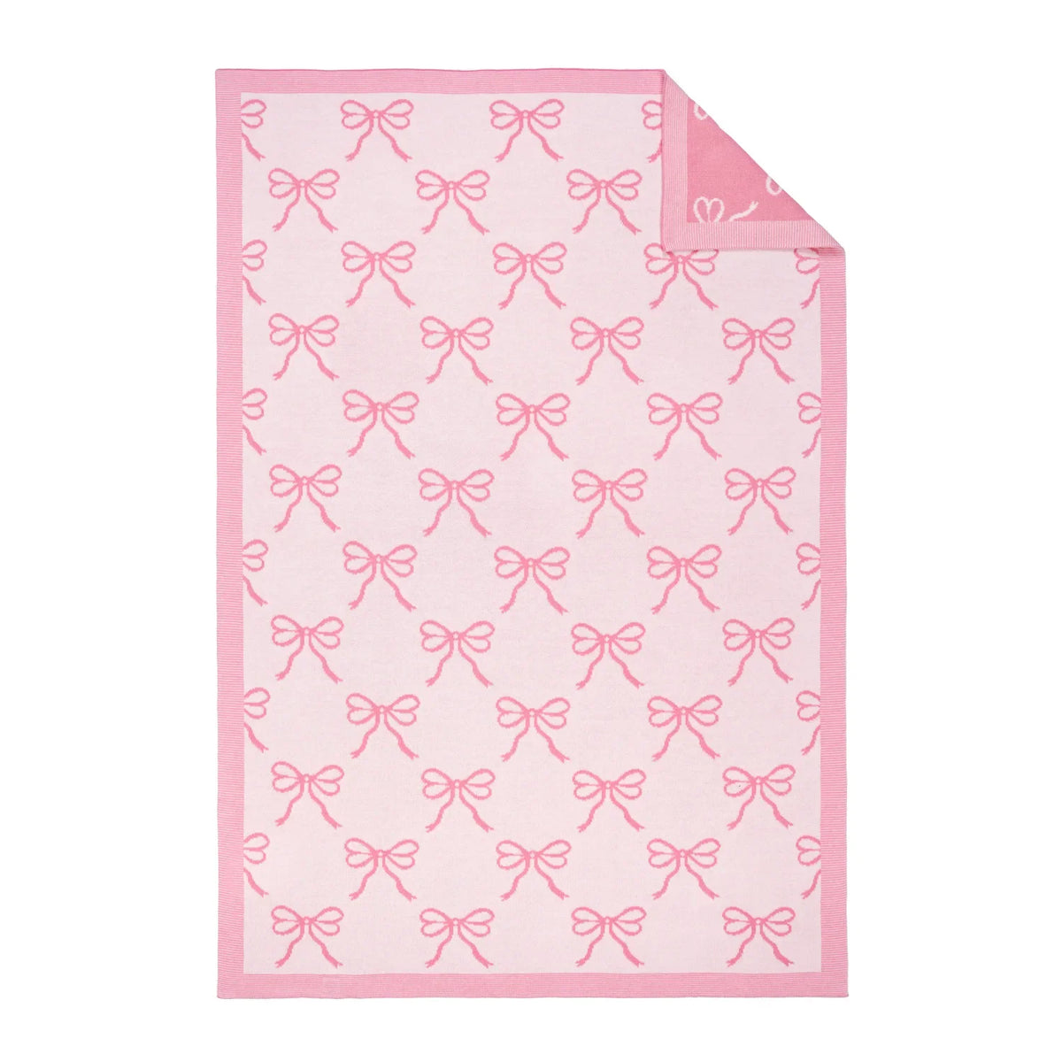 Coquette Bow Jacquard Knit Baby Blanket