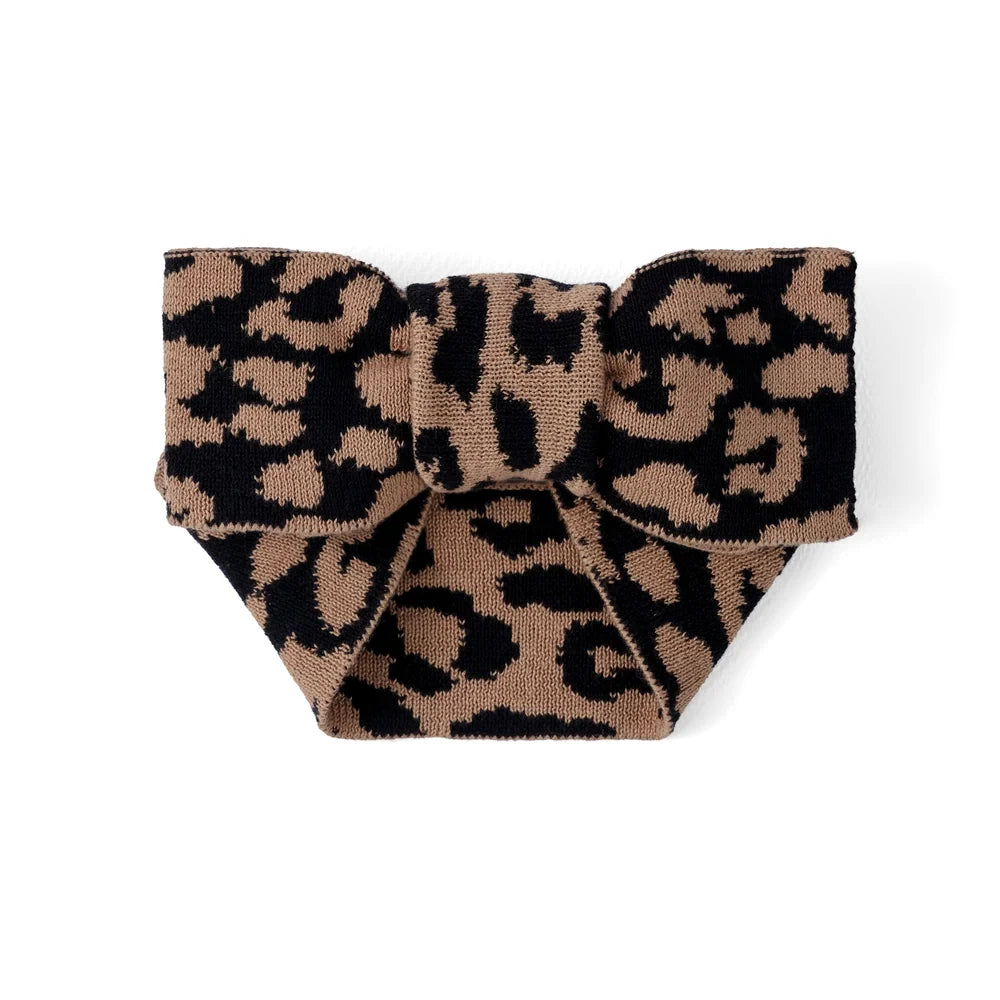 Leopard Knitted Oversized Topknot
