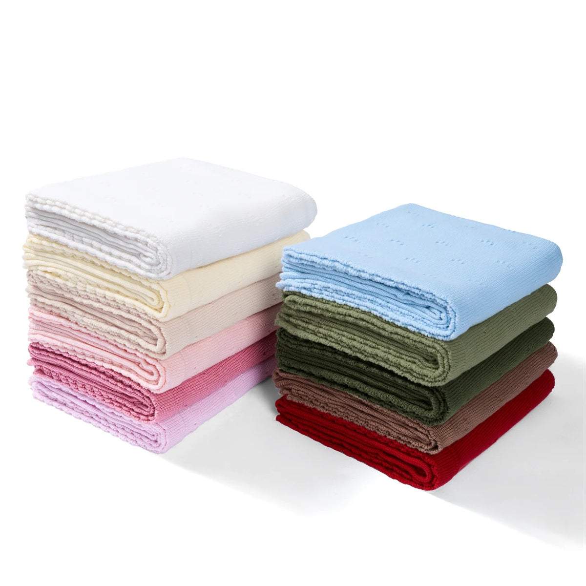 Pointelle Baby Knit Blanket in Rose Pink