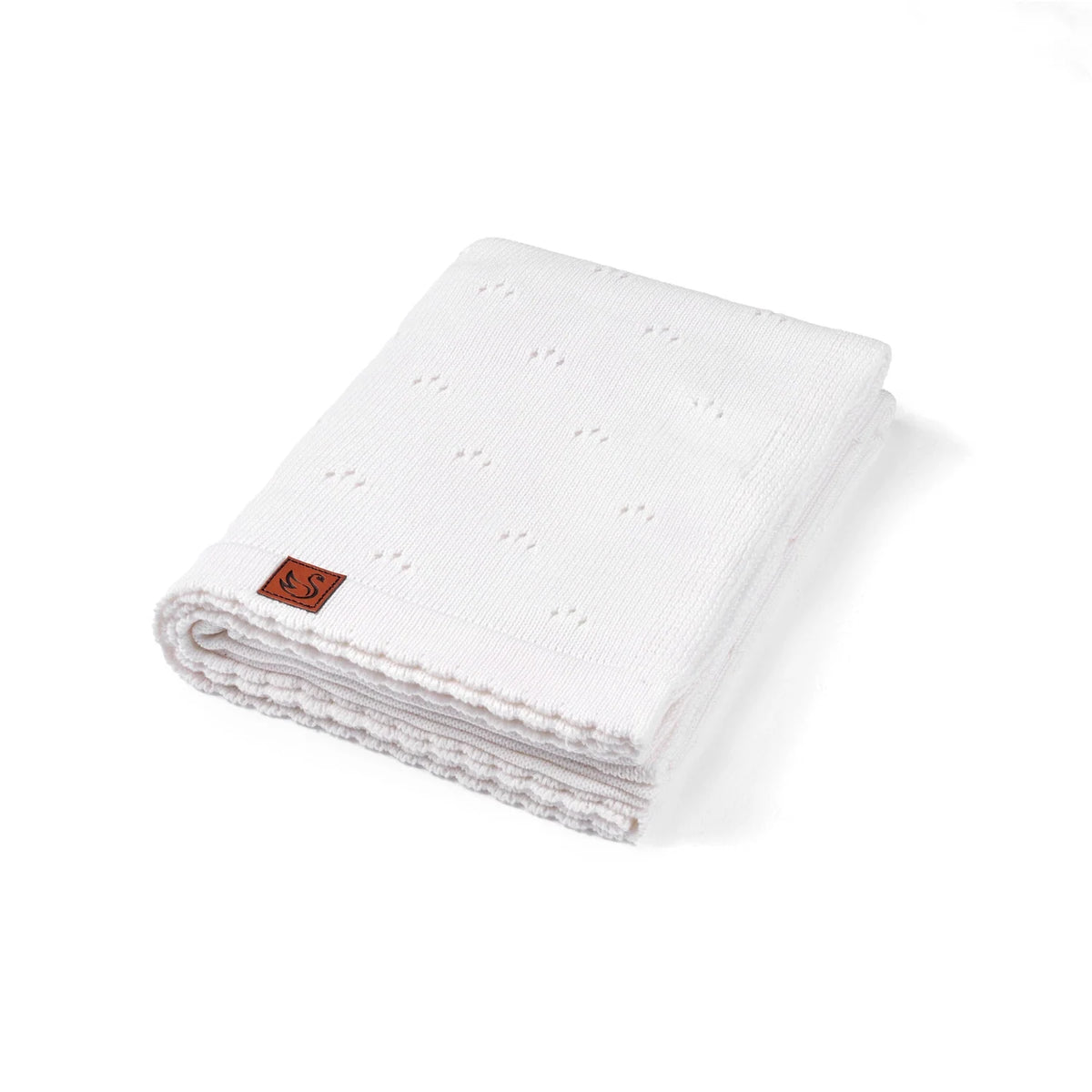 Pointelle Baby Knit Blanket in White