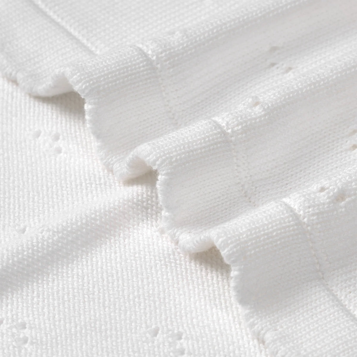 Pointelle Baby Knit Blanket in White