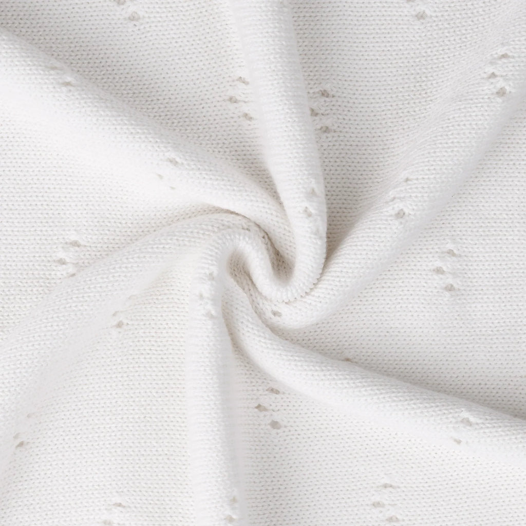 Pointelle Baby Knit Blanket in White
