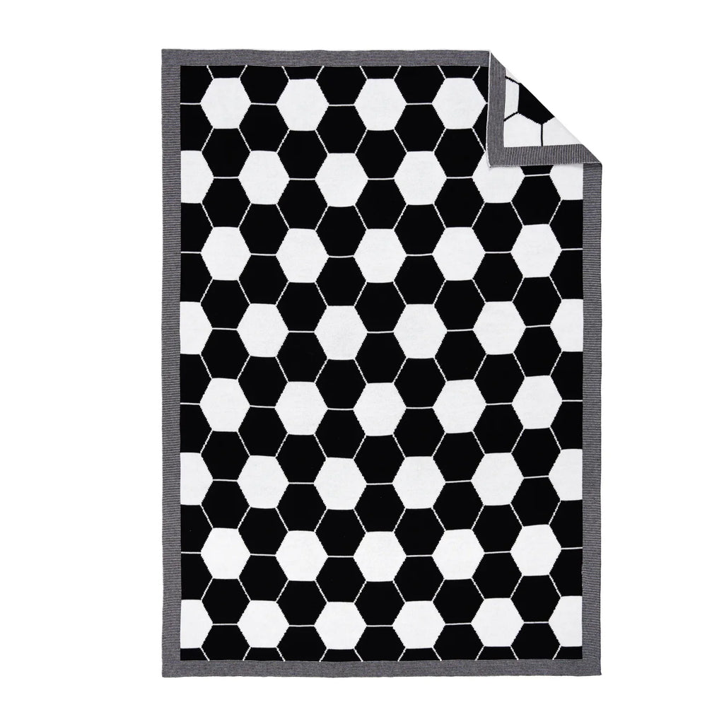 Soccer Jacquard Knit Baby Blanket