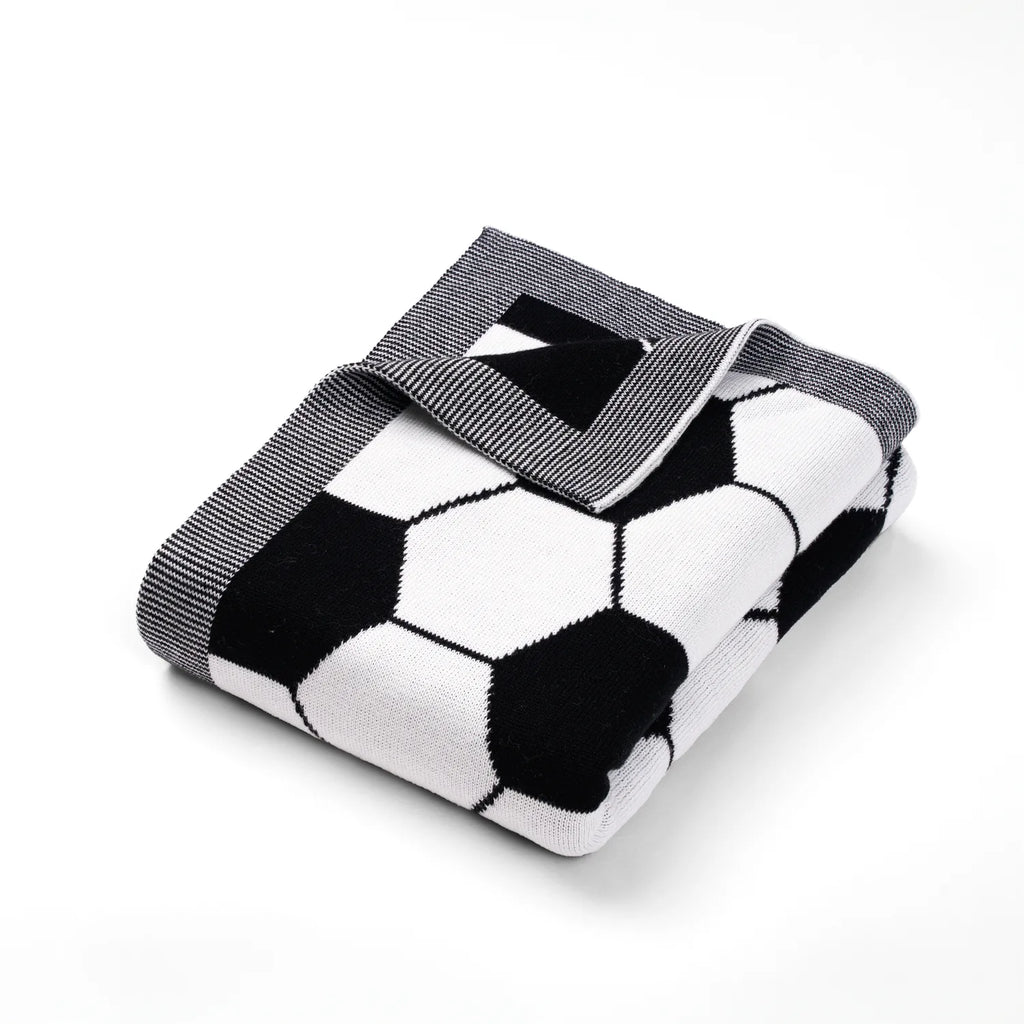 Soccer Jacquard Knit Baby Blanket