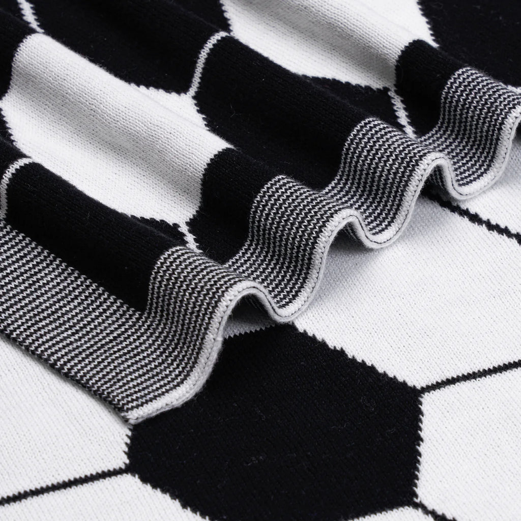 Soccer Jacquard Knit Baby Blanket