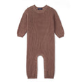 Baby Knit Romper Snap Closure in Mocha