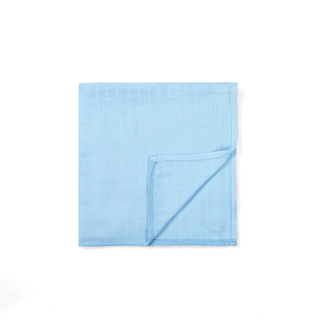Baby Muslin Swaddle Blanket in Light Blue