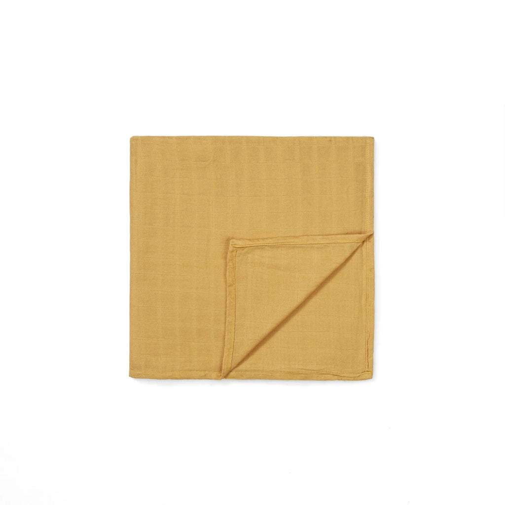 Baby Muslin Swaddle Blanket in Mustard