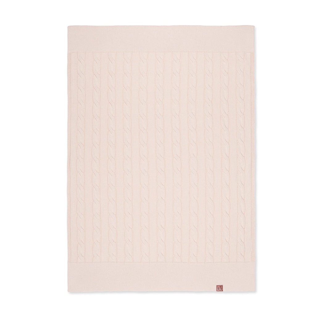 Cable Knit Baby Blanket in Beige