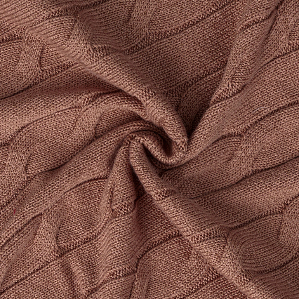 Cable Knit Baby Blanket in Mocha
