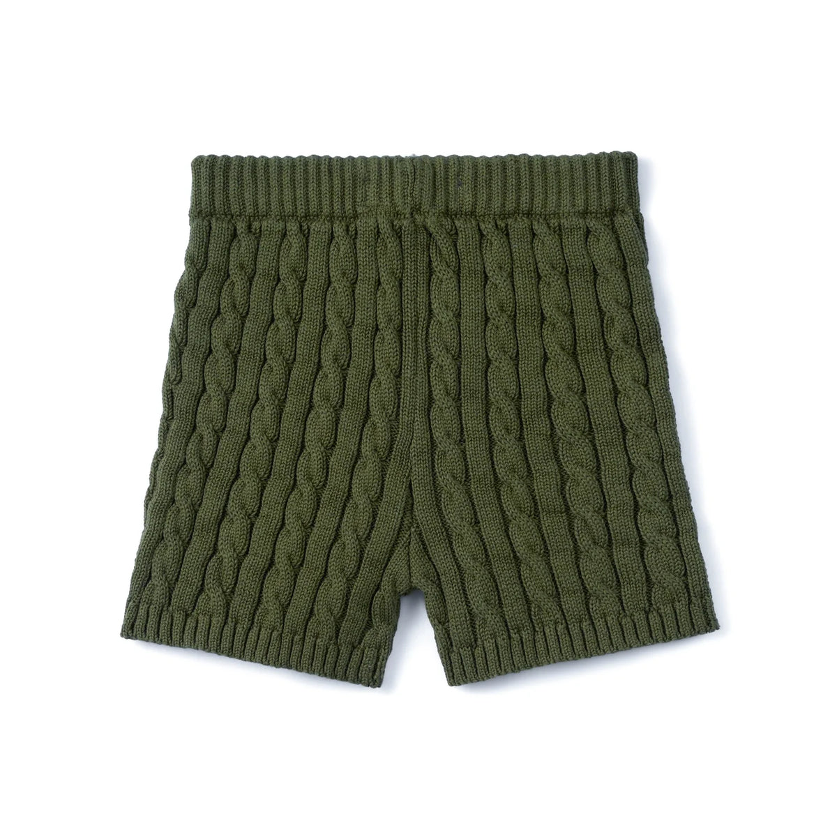 Cable Knit Short in Forest Green