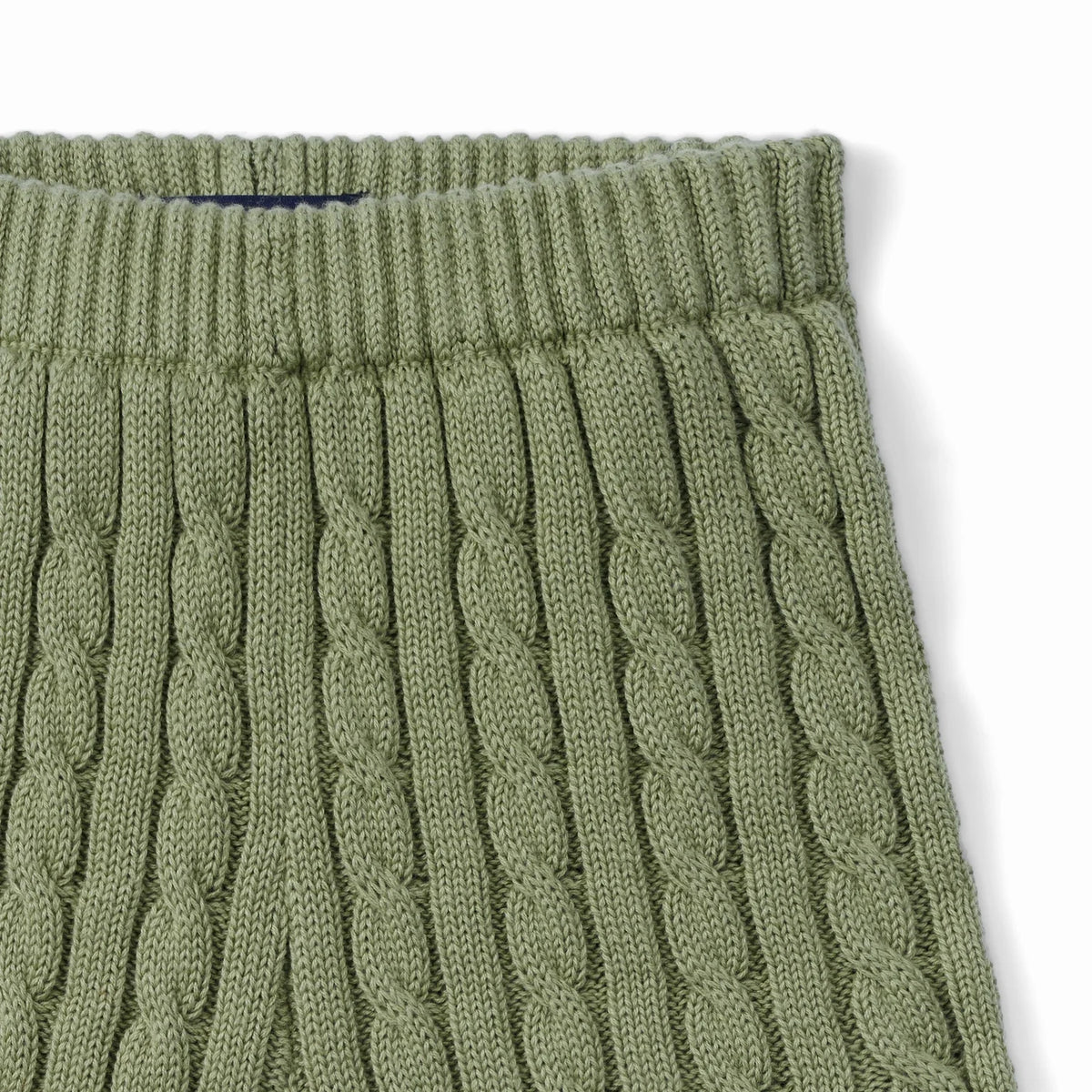 Cable Knit Short in Sage Green