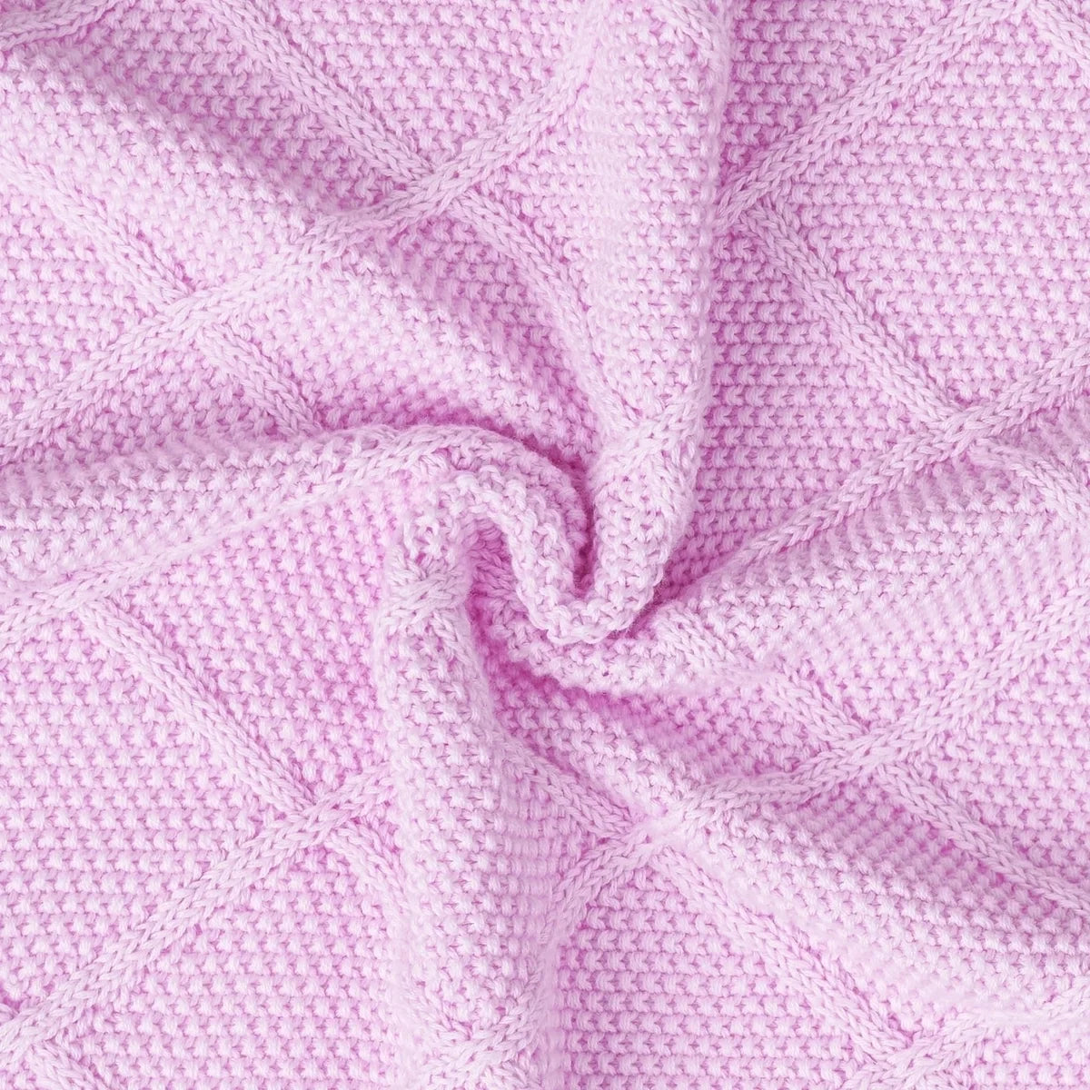 Diamond Stitch Baby Knit Blanket in Lilac