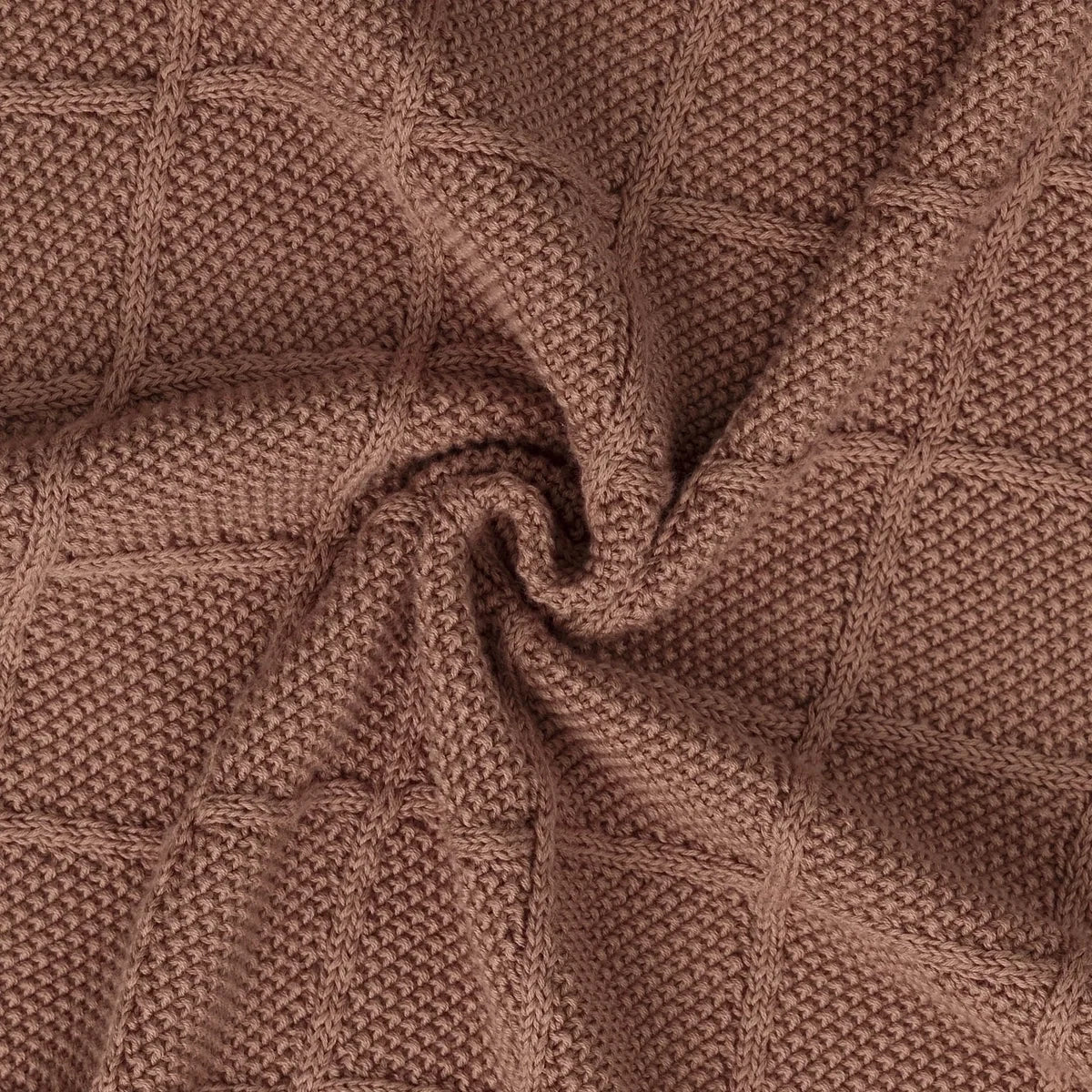 Diamond Stitch Baby Knit Blanket in Mocha