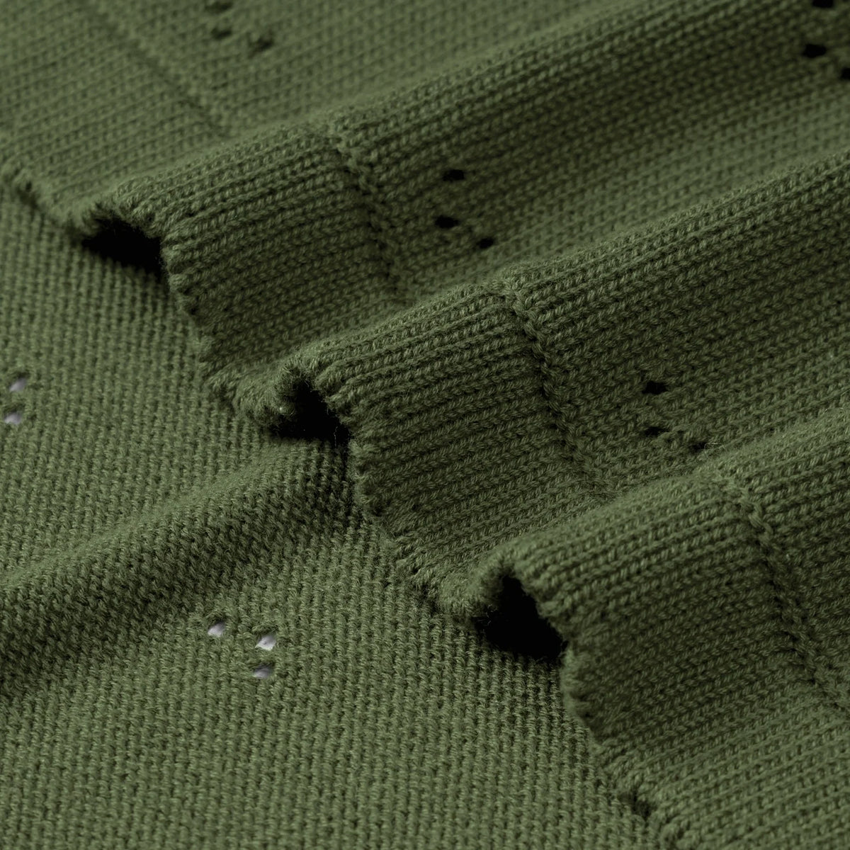 Pointelle Baby Knit Blanket in Forest Green