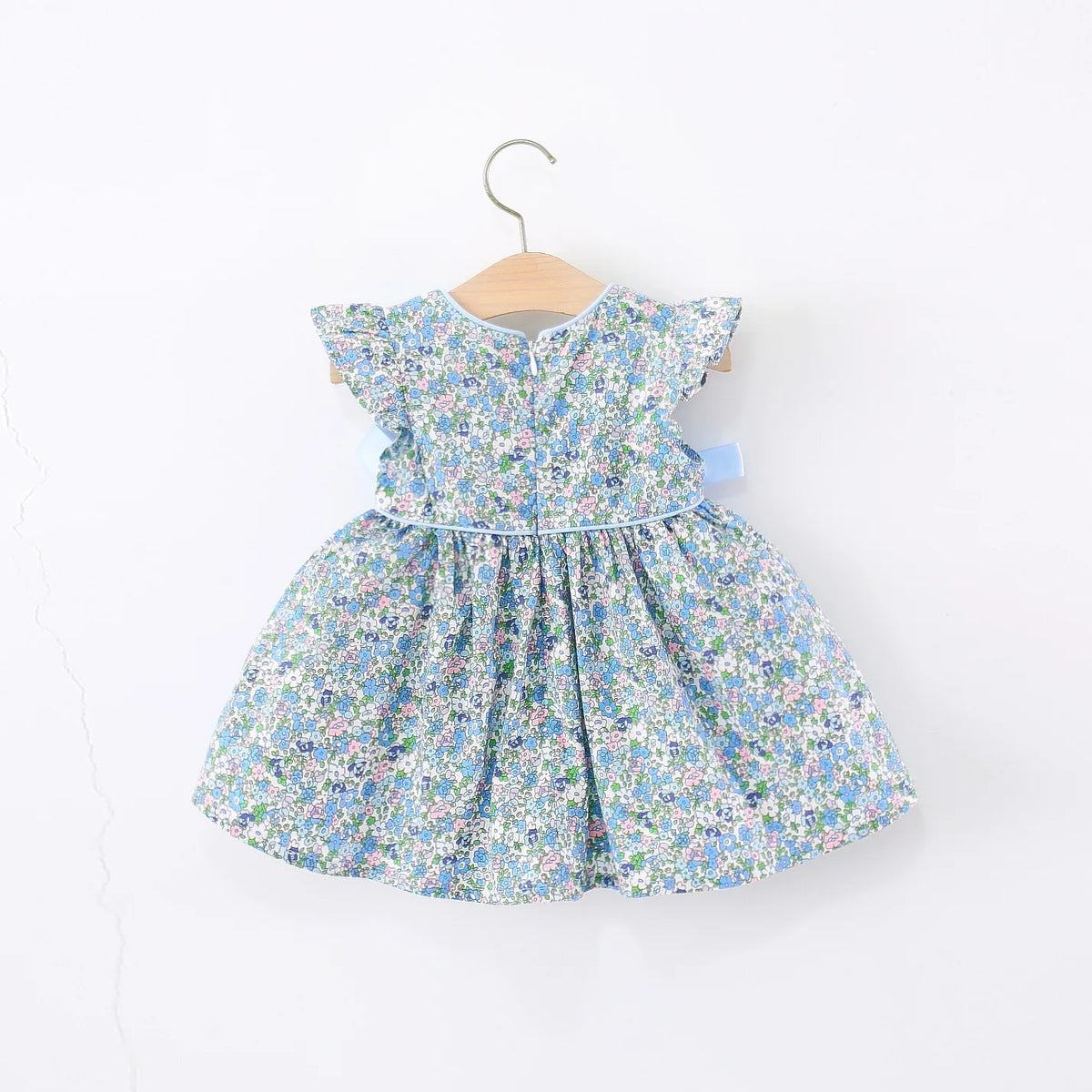 Blue Floral Ribbon Dress