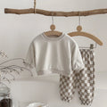 Checkered Pants Sweater Set