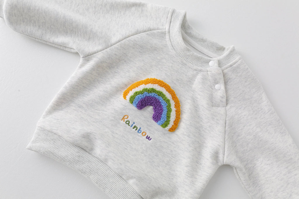 Rainbow Embroidery Jogger Set