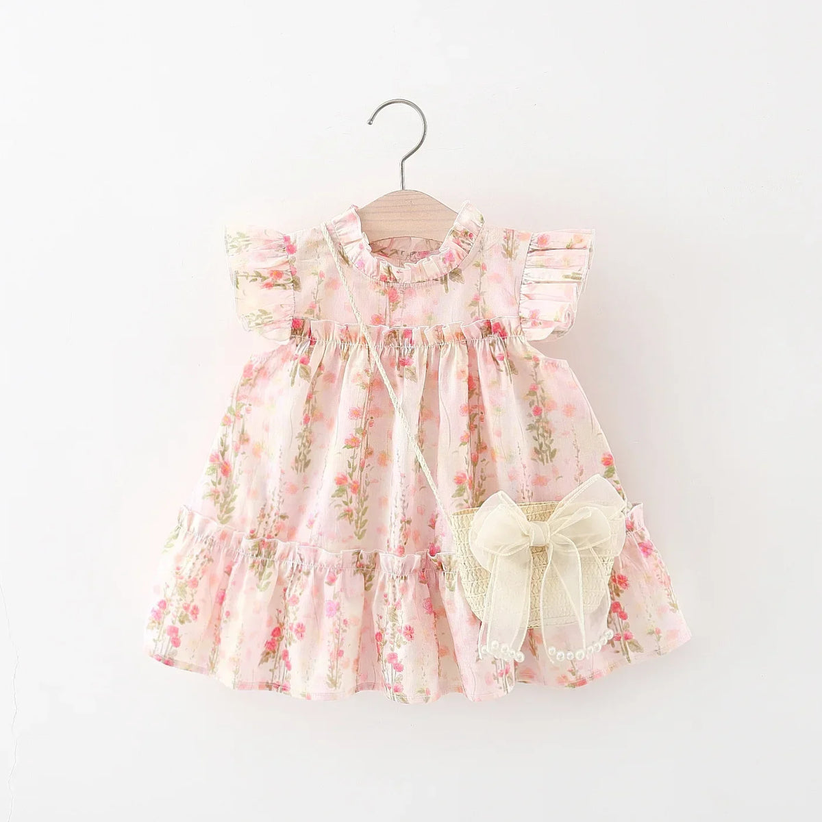 Floral Print Dress with Bag