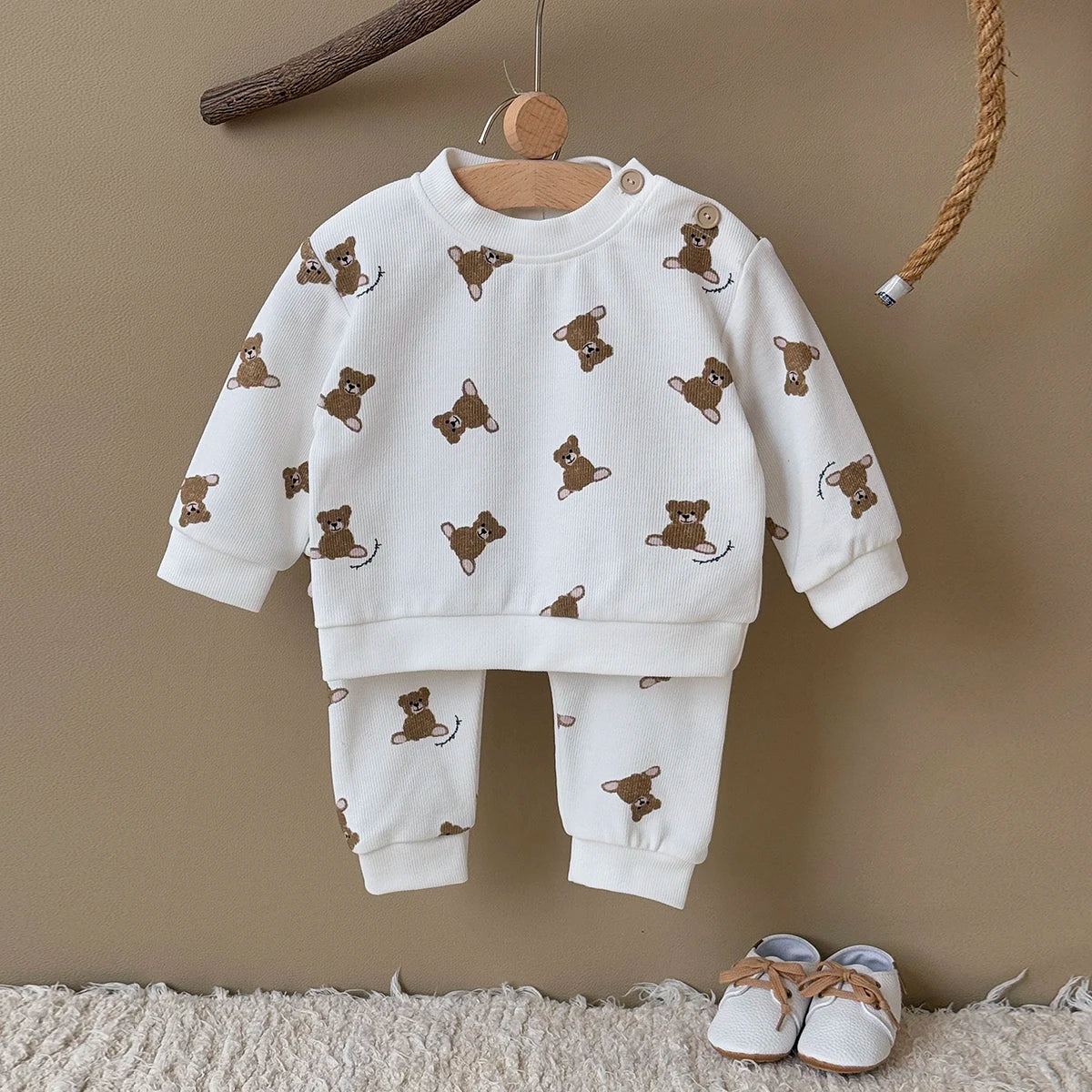 Little Bear Full Print Pants Set