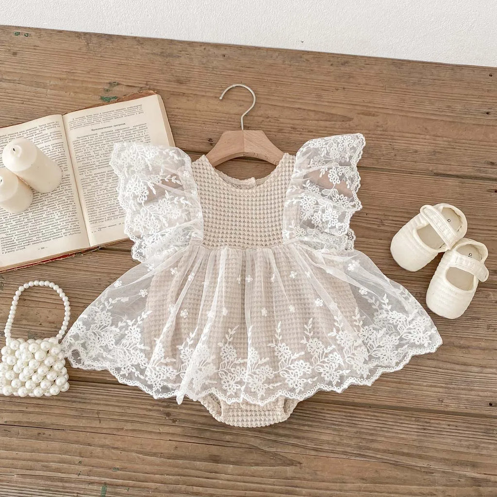 Lace Waffle Bodysuit Dress