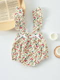 Cherry Ribbon Suspender Romper