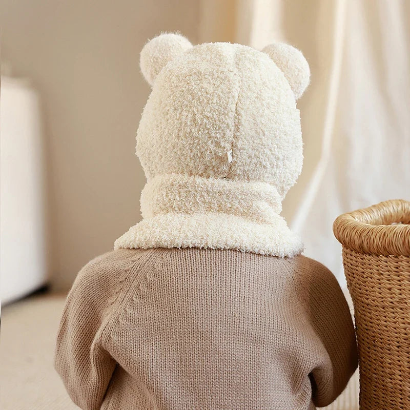 Fleece Pom Pom Scarf Hat