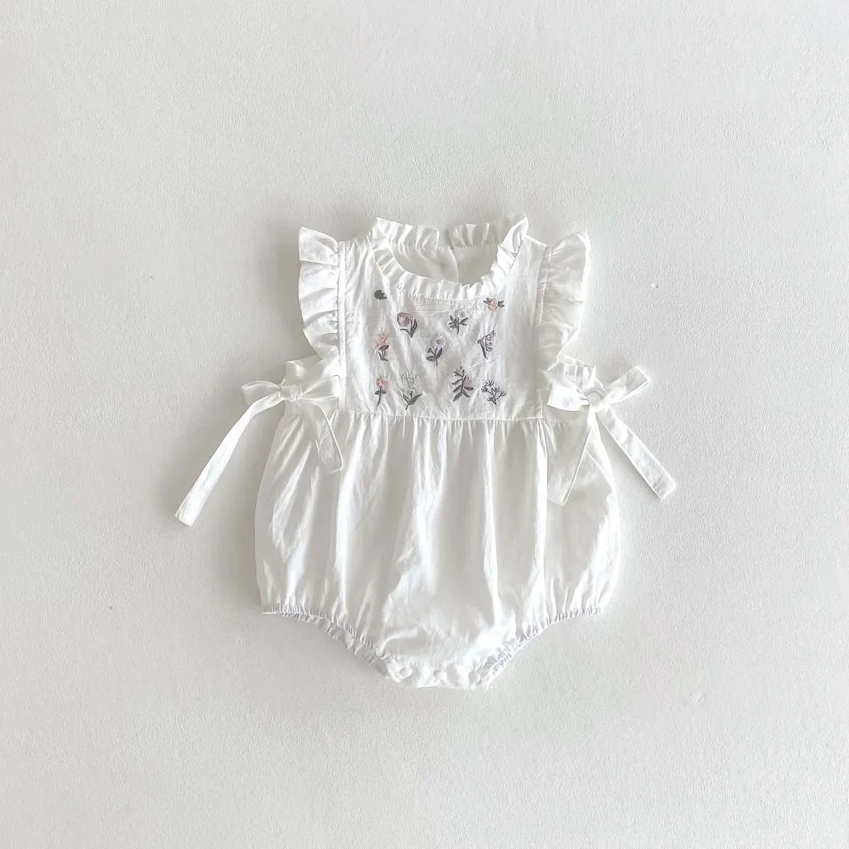 Floral Side Bow Romper