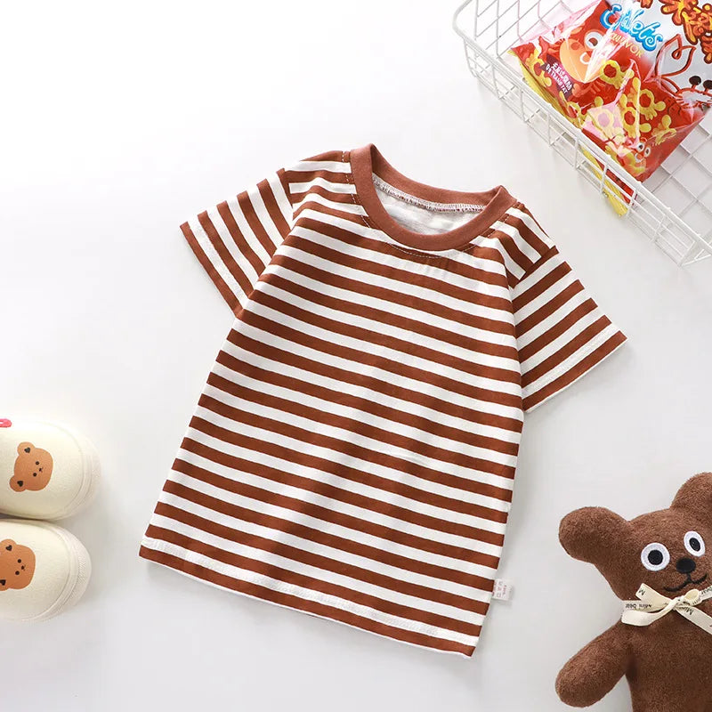 Stripe Basic Cotton T Shirt