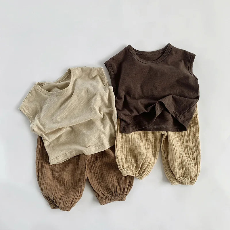Round Neck Sleeveless Casual T-Shirt