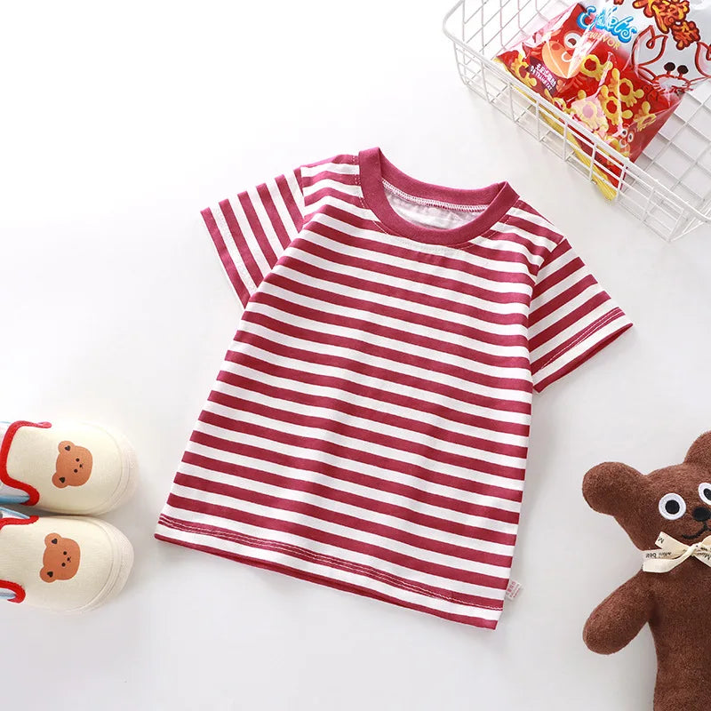 Stripe Basic Cotton T Shirt