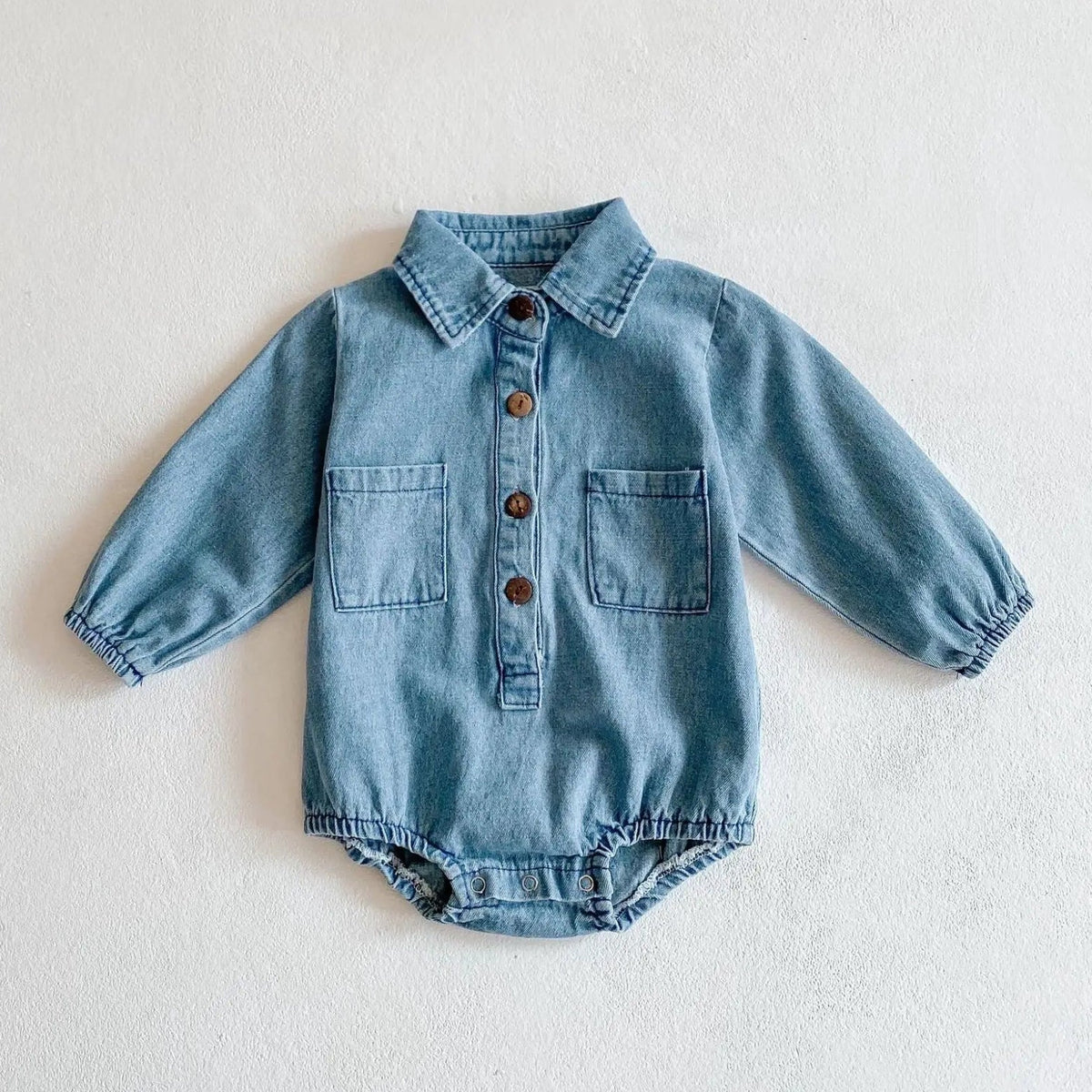 Long Sleeve Denim Bodysuit