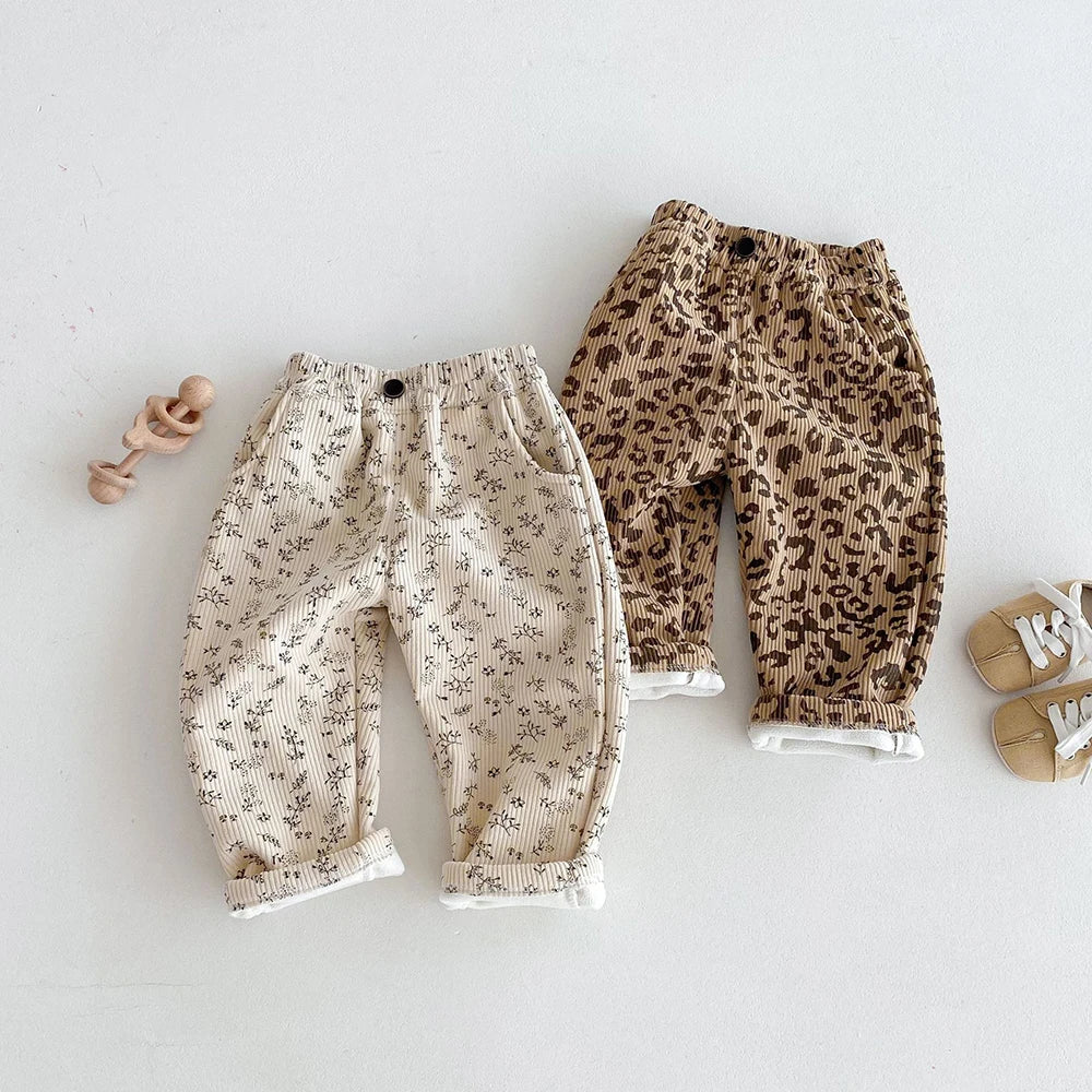 Warm Fleece Floral Pants