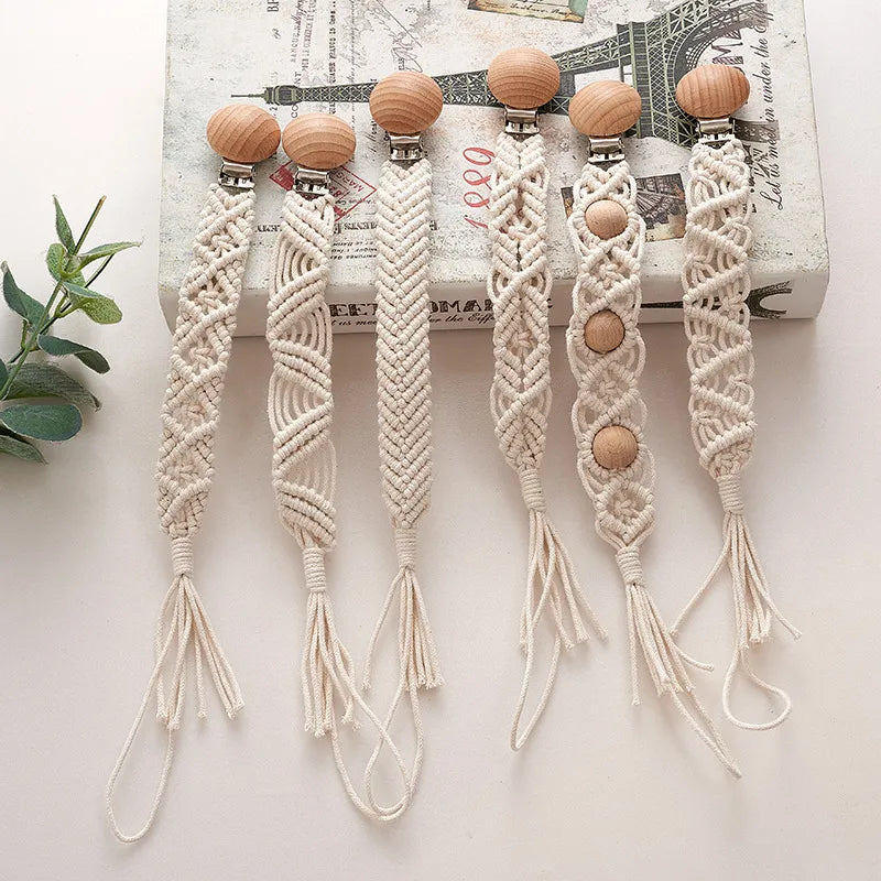 Knitted Tassel Pacifier Chain